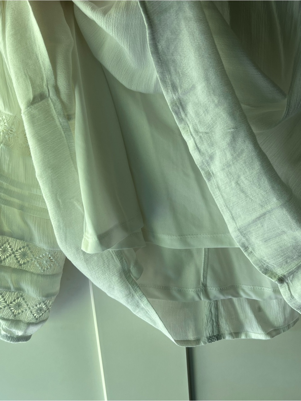 White Embroidered Peasant Blouse - Women Tops - Picture 5 of 7